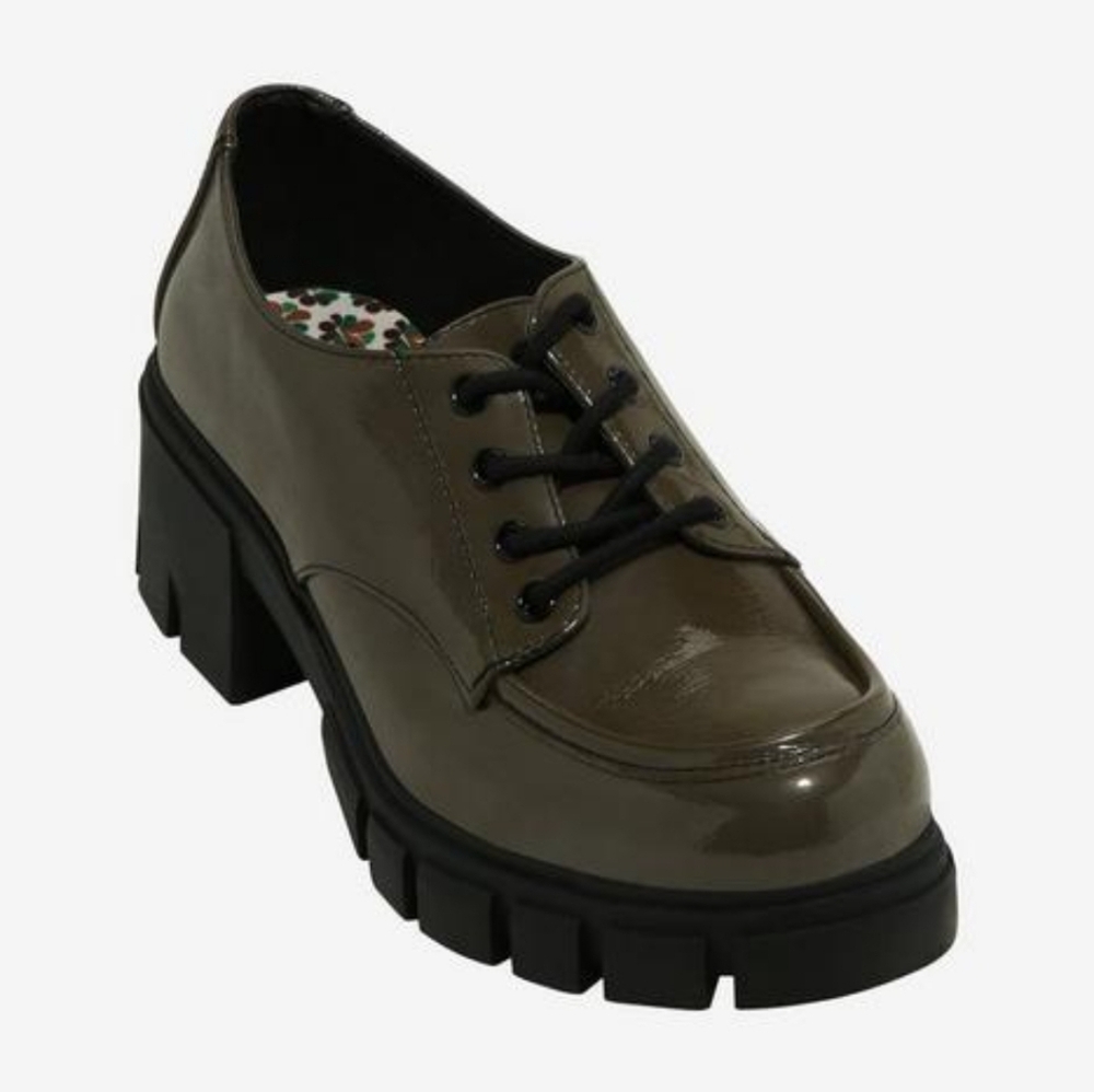 Dirty Laundry Noyz Chunky Olive Lace-Up Leather Loafers Size 8